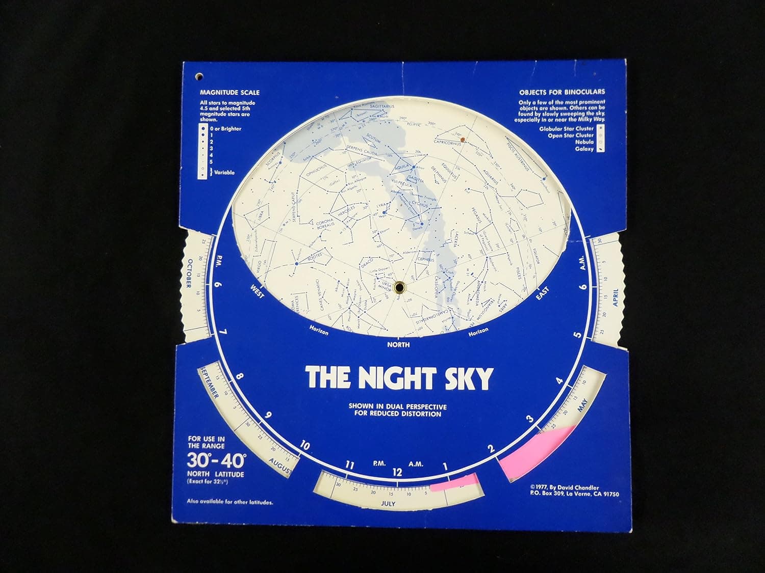 The Night Sky Planisphere Northern Hemisphere Edition by David Chandler Rotating Star Finder