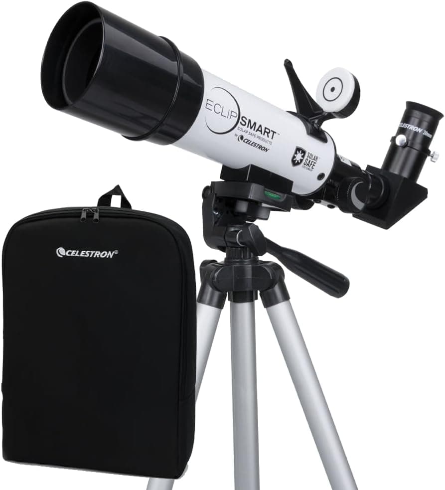 Celestron EclipSmart Safe Solar Eclipse Telescope - 50mm Refractor for Sun Viewing, ISO 12312-2 Certified