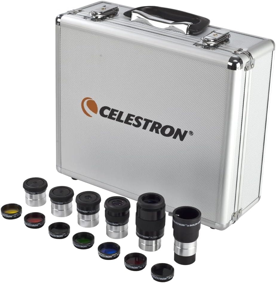 Celestron Accessory Kit with Five 1.25" Plossl Eyepieces, 2x Barlow and Filter Set for Telescope