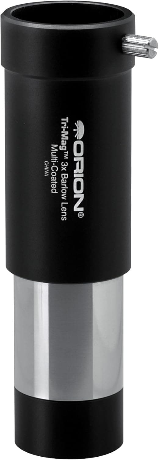 Orion 08704 Tri-Mag 1.25 inch 3x Barlow Lens Black for Telescope Eyepieces