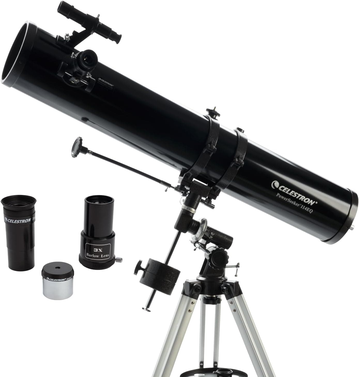 Celestron PowerSeeker 114EQ Telescope, Manual German Equatorial Telescope for Beginners, 114mm Aperture