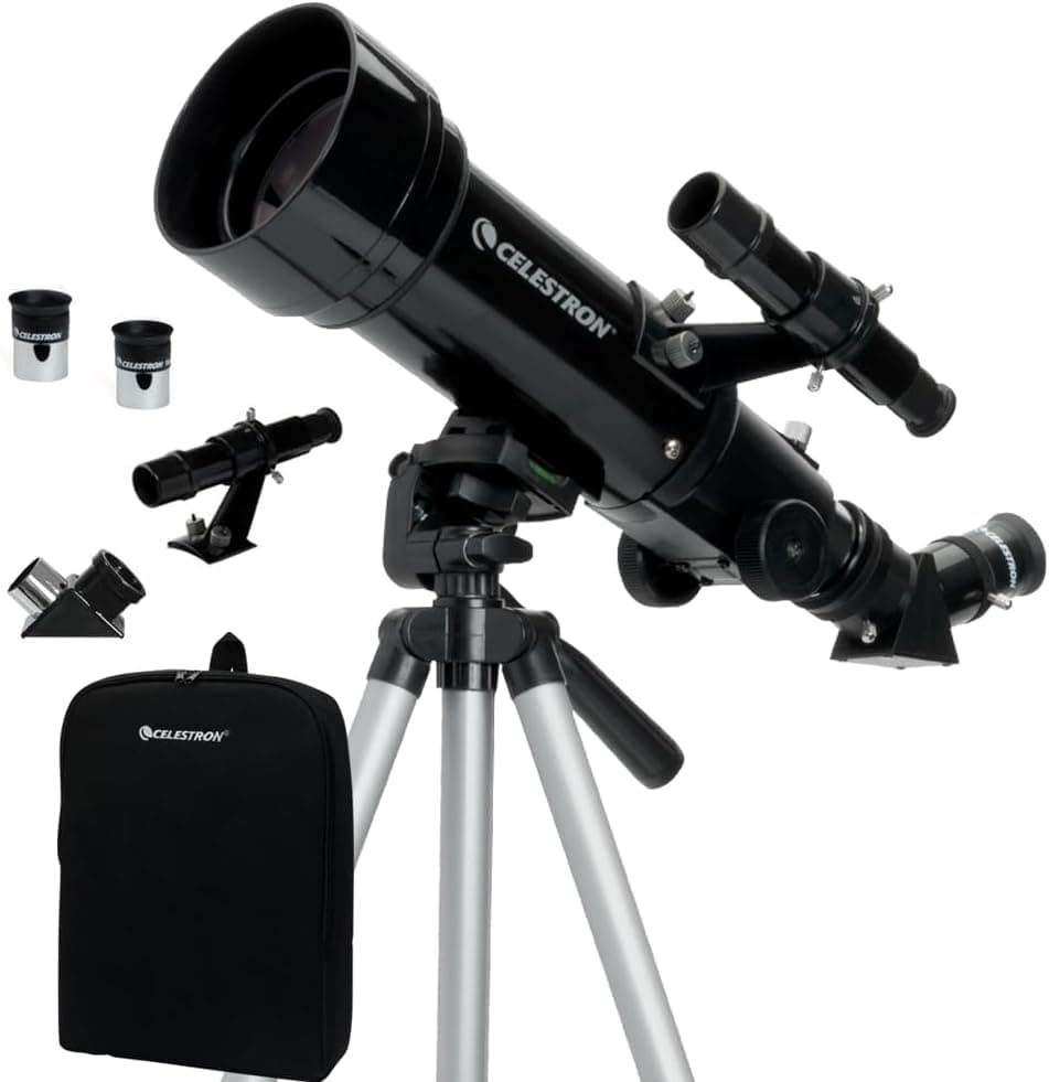 Celestron Travel Scope 70 Portable Refractor Telescope, 70mm Aperture, Fully-Coated Glass Optics, Tripod
