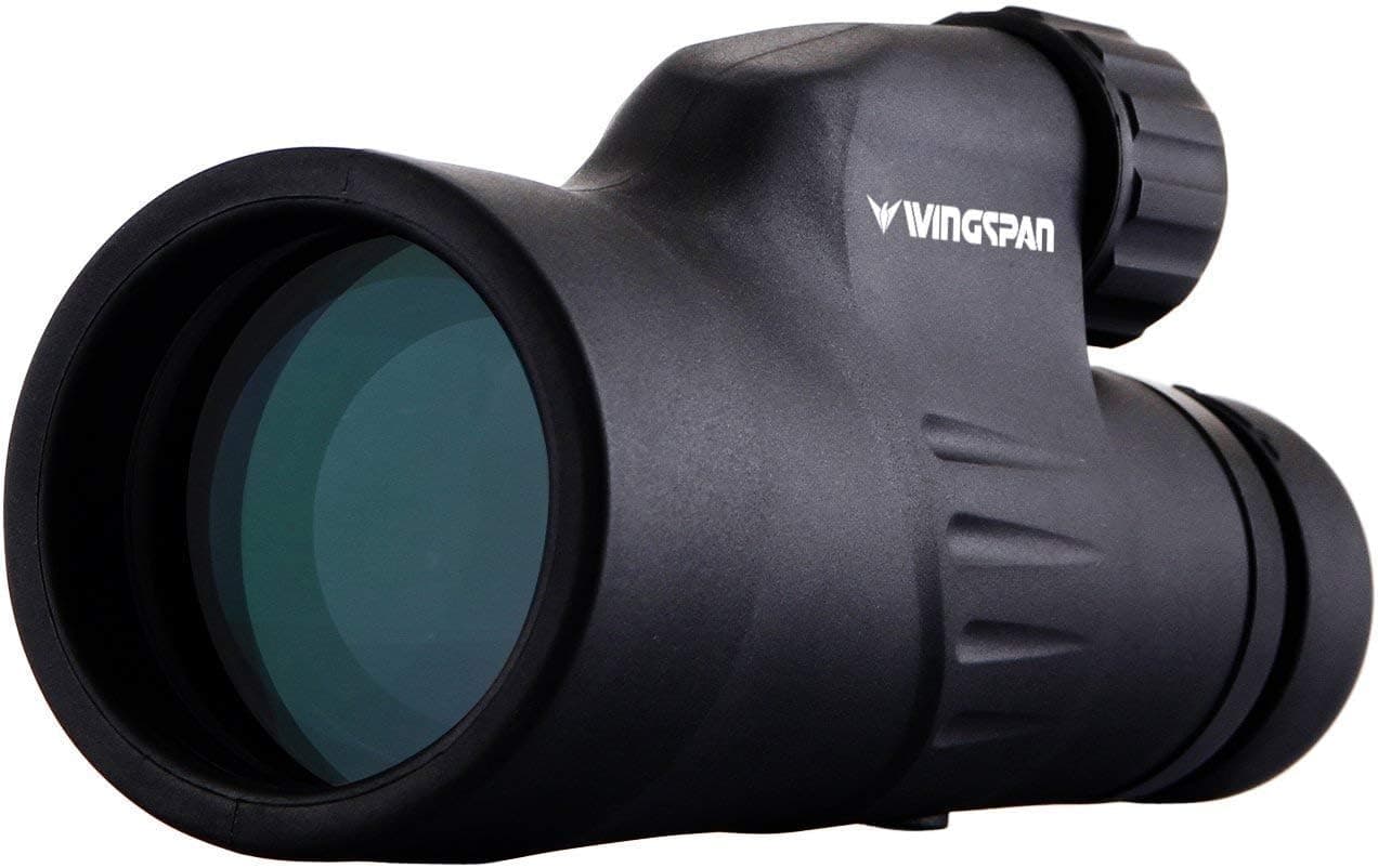Wingspan Optics Explorer High Powered 12x50 Monocular, Single Hand Focus, Waterproof for Bird Watching