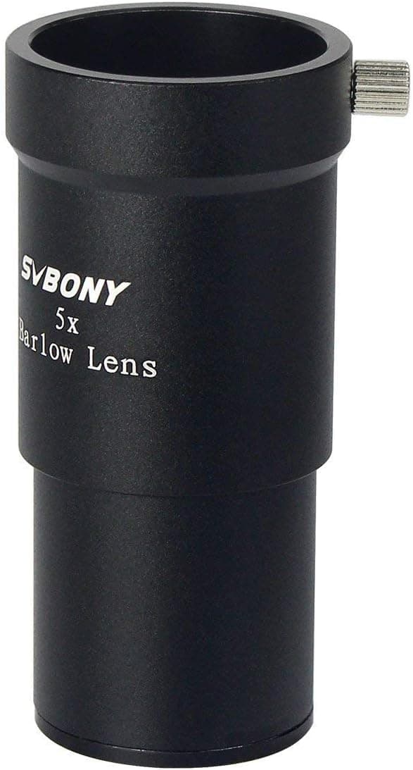 SVBONY Telescope Barlow Lens 5X 1.25 inch Fully Multi Coated Broadband Green Film