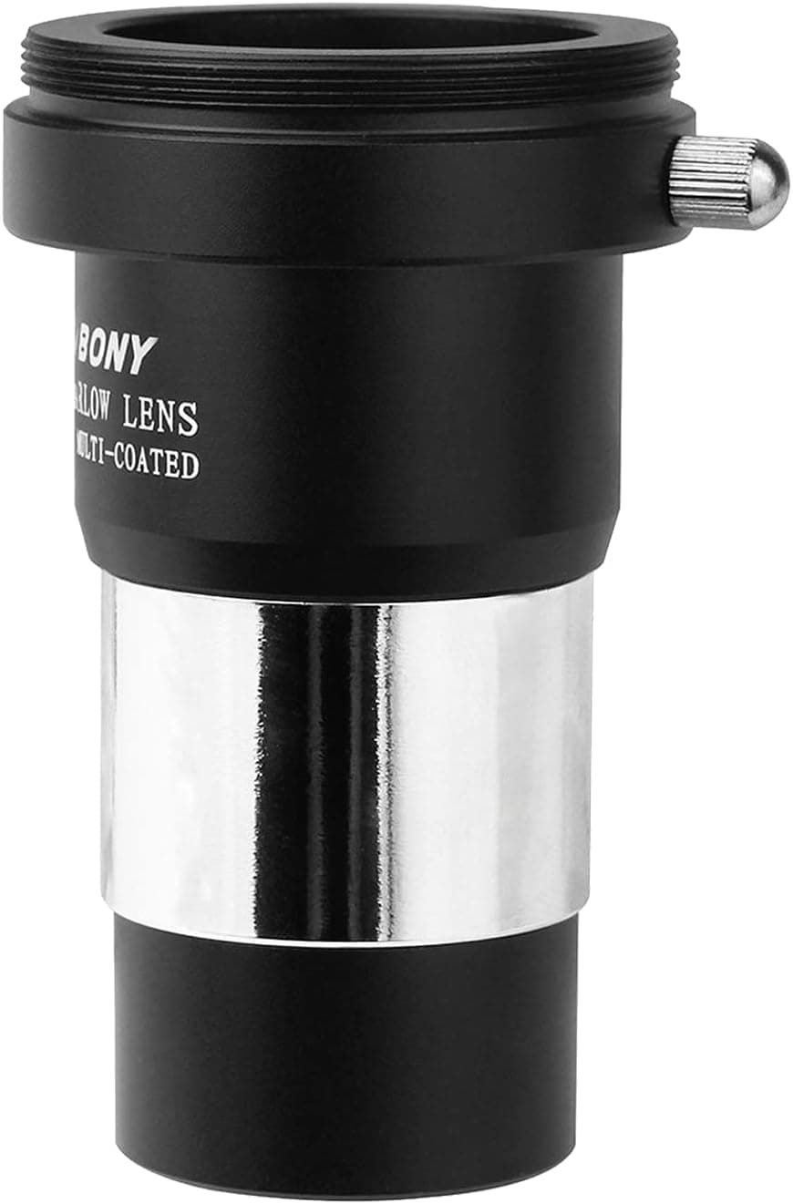 SVBONY Barlow Lens 2X 1.25 inch Multi Coated Broadband Green Film M42 Thread for Eyepiece