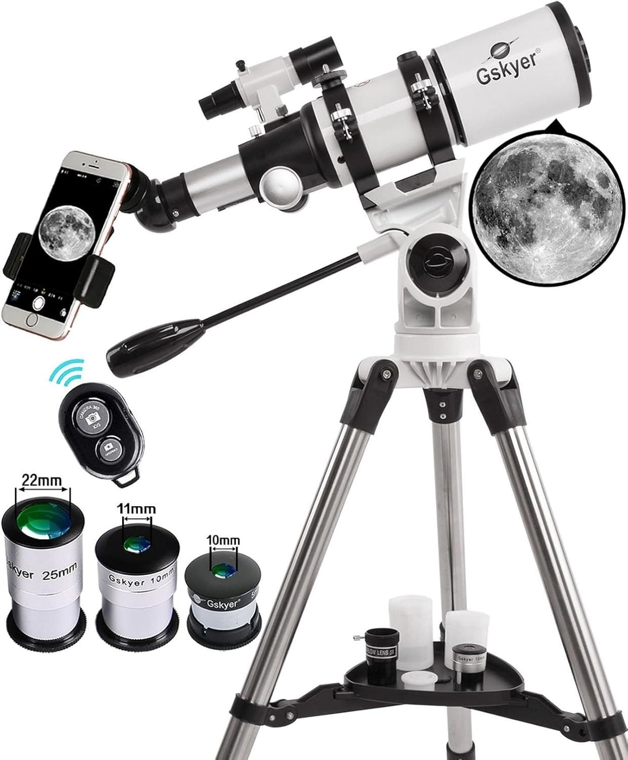 Gskyer 80mm AZ Space Astronomical Refractor Telescope for Kids Adults Astronomy, German Technology Scope