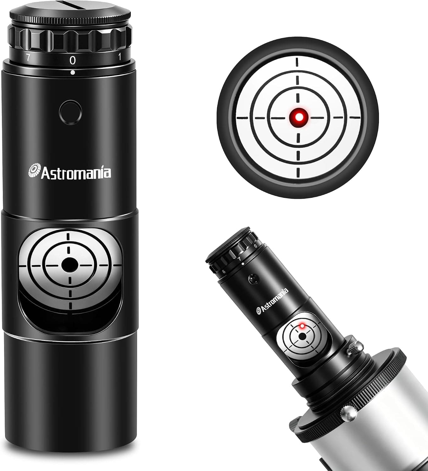 Astromania Laser Collimator for Newtonian Dobsonian Telescopes 1.25 Inch 7 Red Laser Bright Levels