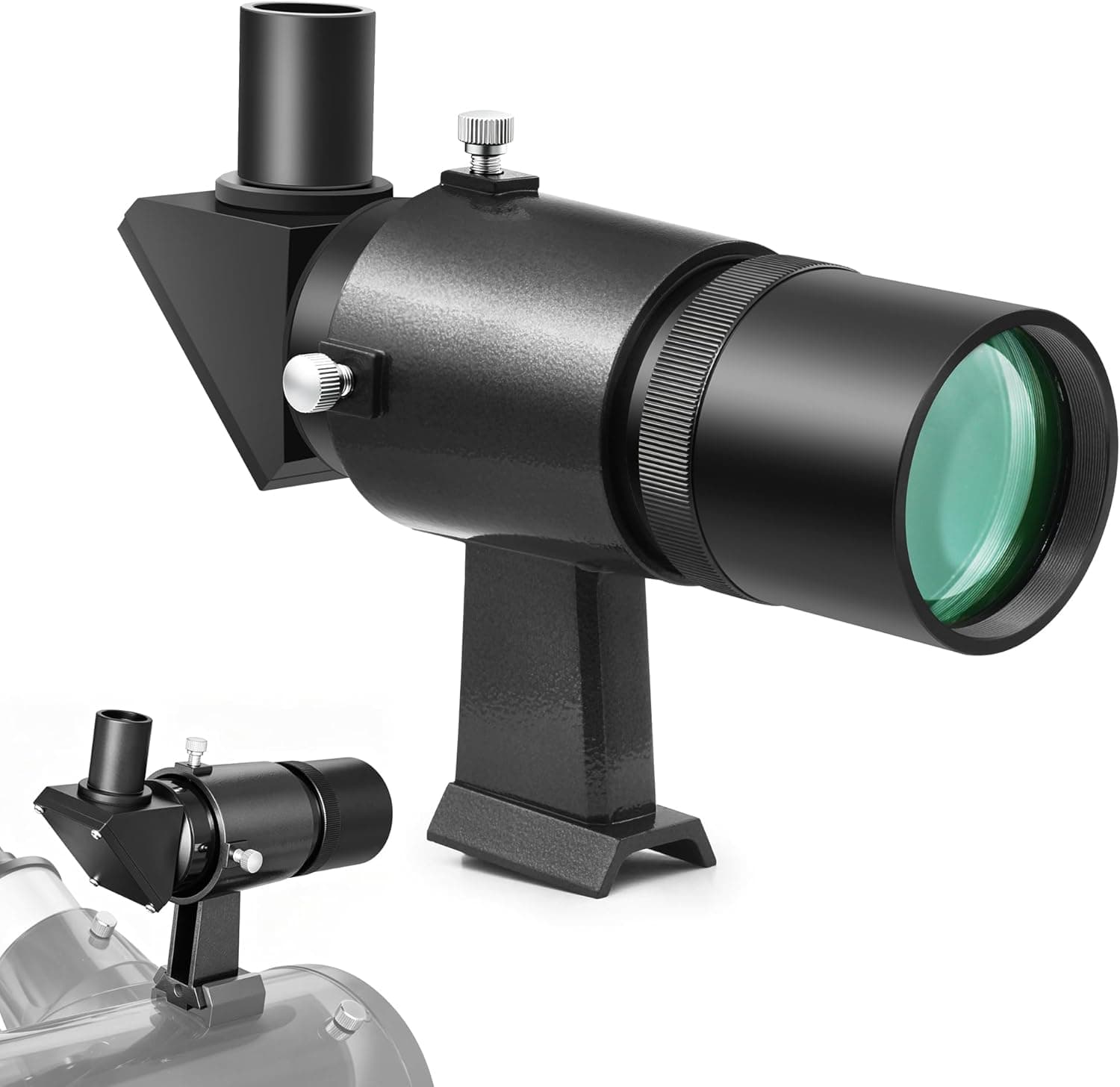 Astromania Finder Scope 9x50 Right Angle Metal Finderscope for Astronomical Telescope Crosshair Bracket Multi-Coated