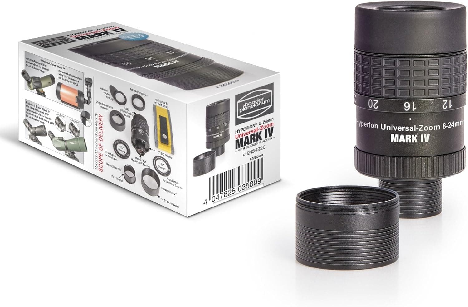 Baader 1.25 inch and 2 inch 8-24mm Hyperion Universal Mark IV Zoom Eyepiece HYP-Zoom
