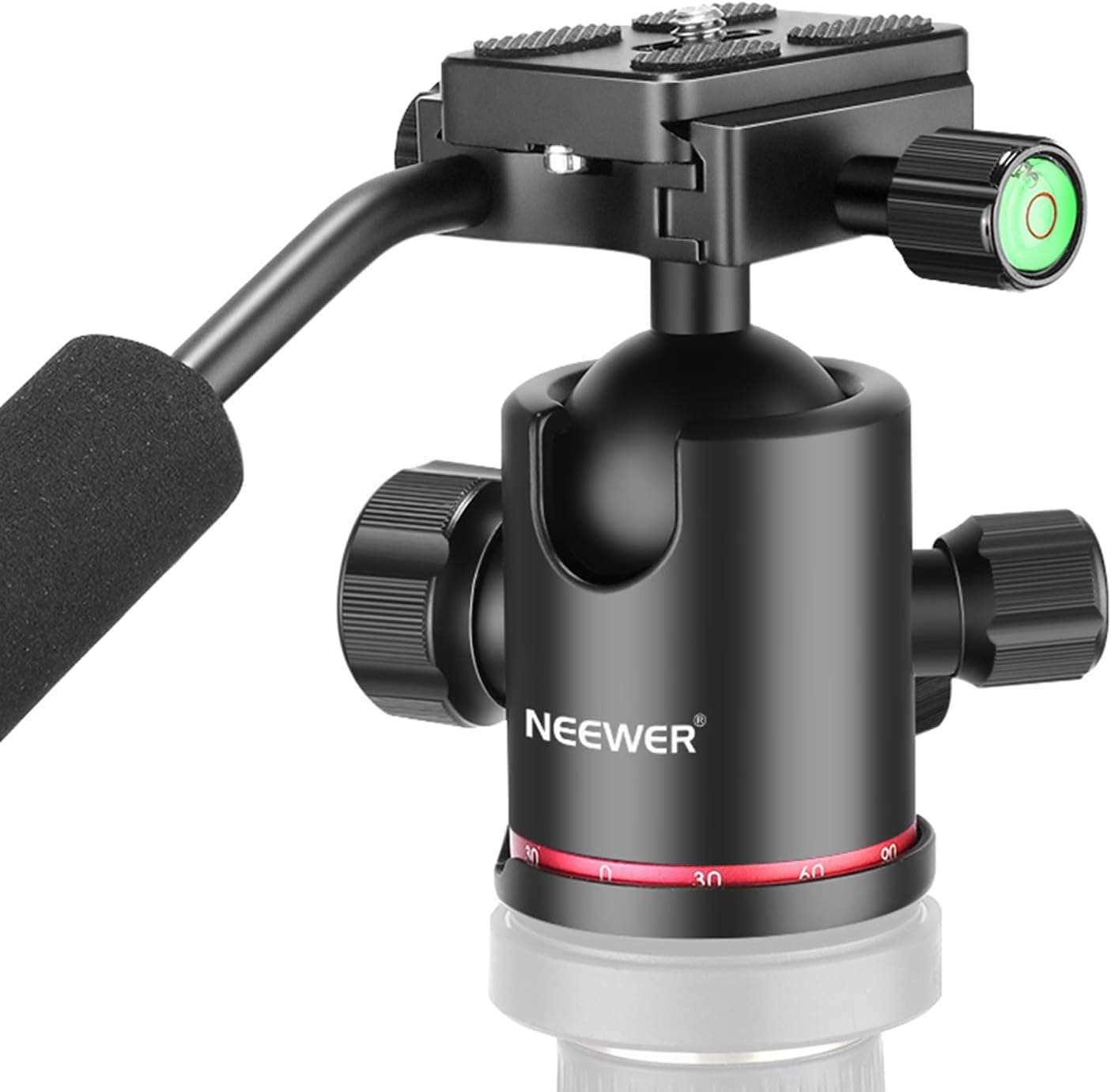 Neewer Heavy Duty Camera Tripod Ball Head with Handle 1/4 inch QR Plate 360 Panoramic 17.6 lb