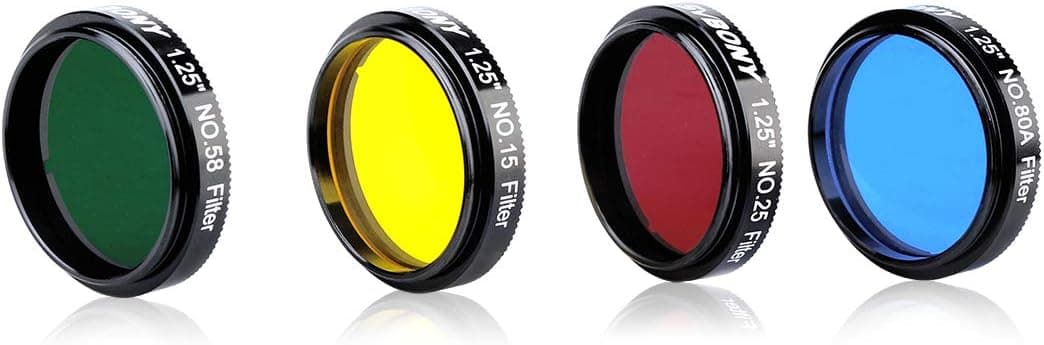 SVBONY SV127 Telescope Filter Eyepiece Filter Set 1.25 Inch for Telescope Eyepiece with Storage Case for Planetary Details