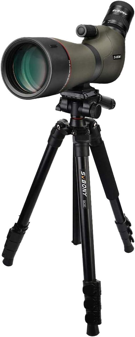SVBONY SV46 Spotting Scope with Tripod HD Dual Focus IPX7 Waterproof 20-60x80 Angled for Bird Watching