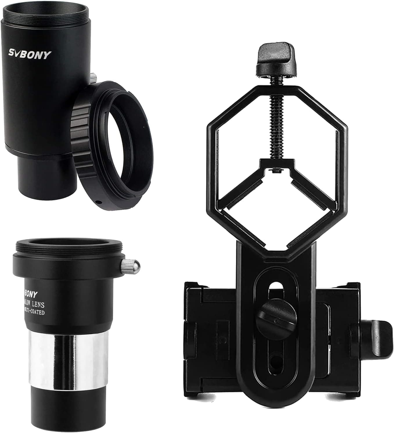 SVBONY T2 T Ring Adapter for Canon EOS Bundle with 2X Barlow Lens 1.25 inch M42 Cell Phone Mount