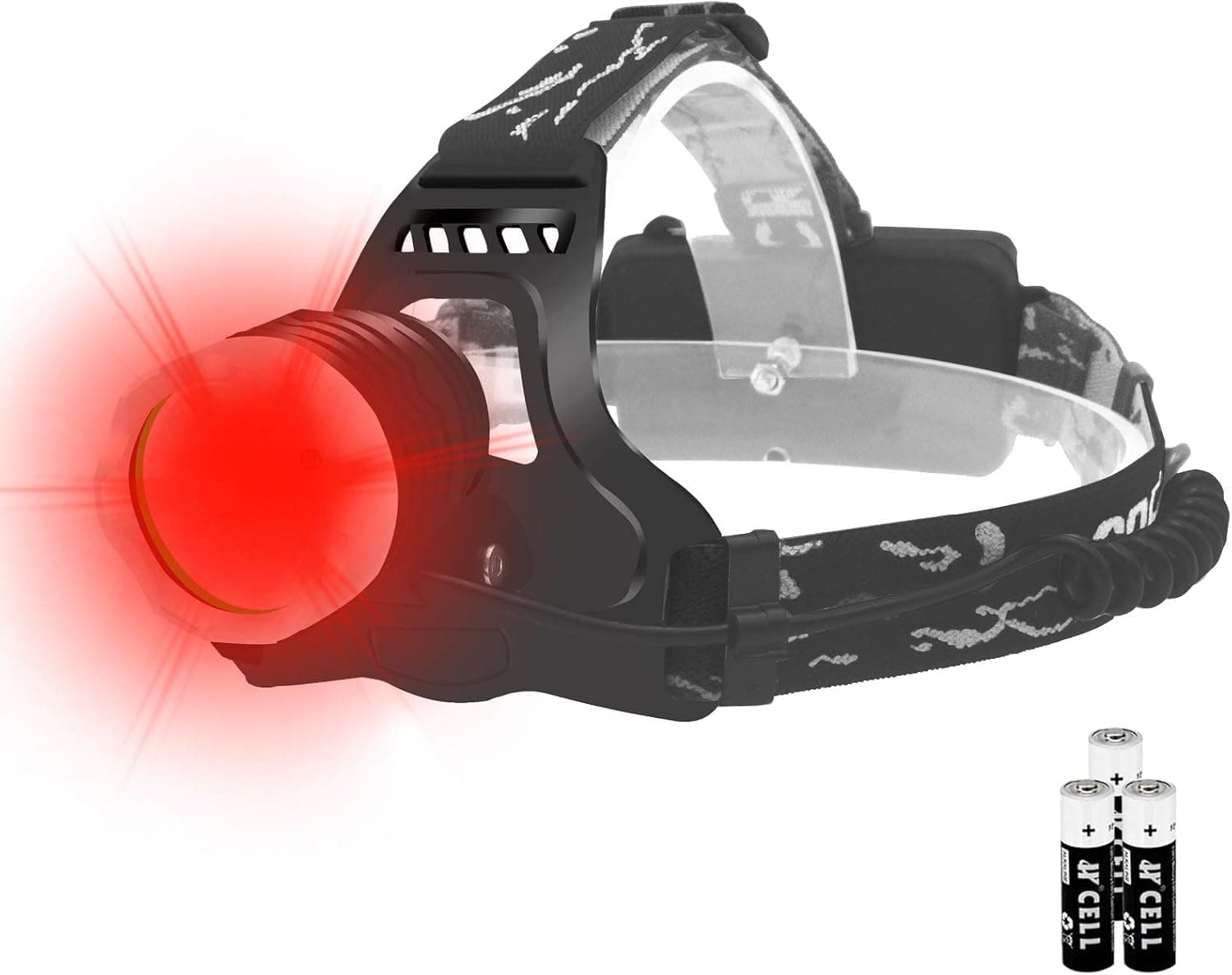 Miular Red Light Headlamp Flashlight 3 Modes LED Night Vision Headlight Astronomy Hunting Camping