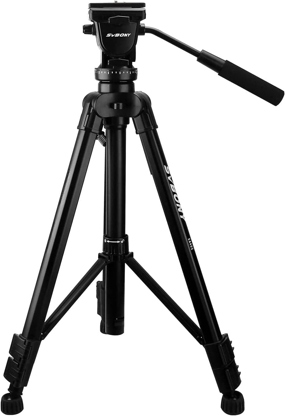 SVBONY SA402 Fluid Head Aluminum Travel Tripod with 1/4 inch QR Plate for Spotting Scope 13.2 lb