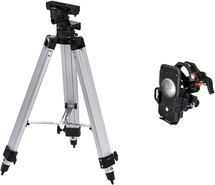 Celestron Heavy-Duty Altazimuth Tripod and NexYZ 3-Axis Smartphone Adapter for Telescopes