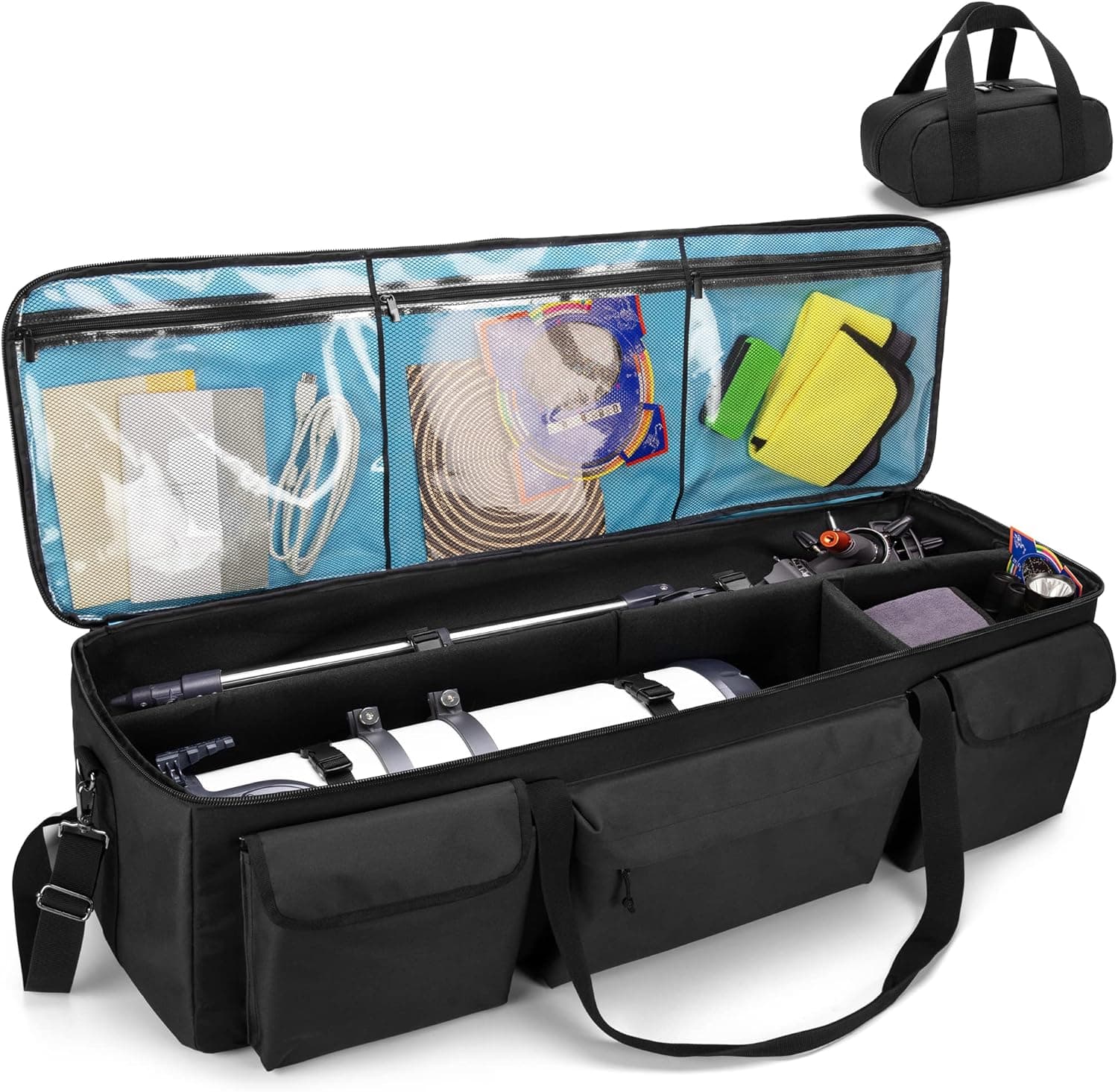 samdew Large Telescope Travel Bag 40.8in Soft Case, Accessory Bag Dividers, Compatible Celestron