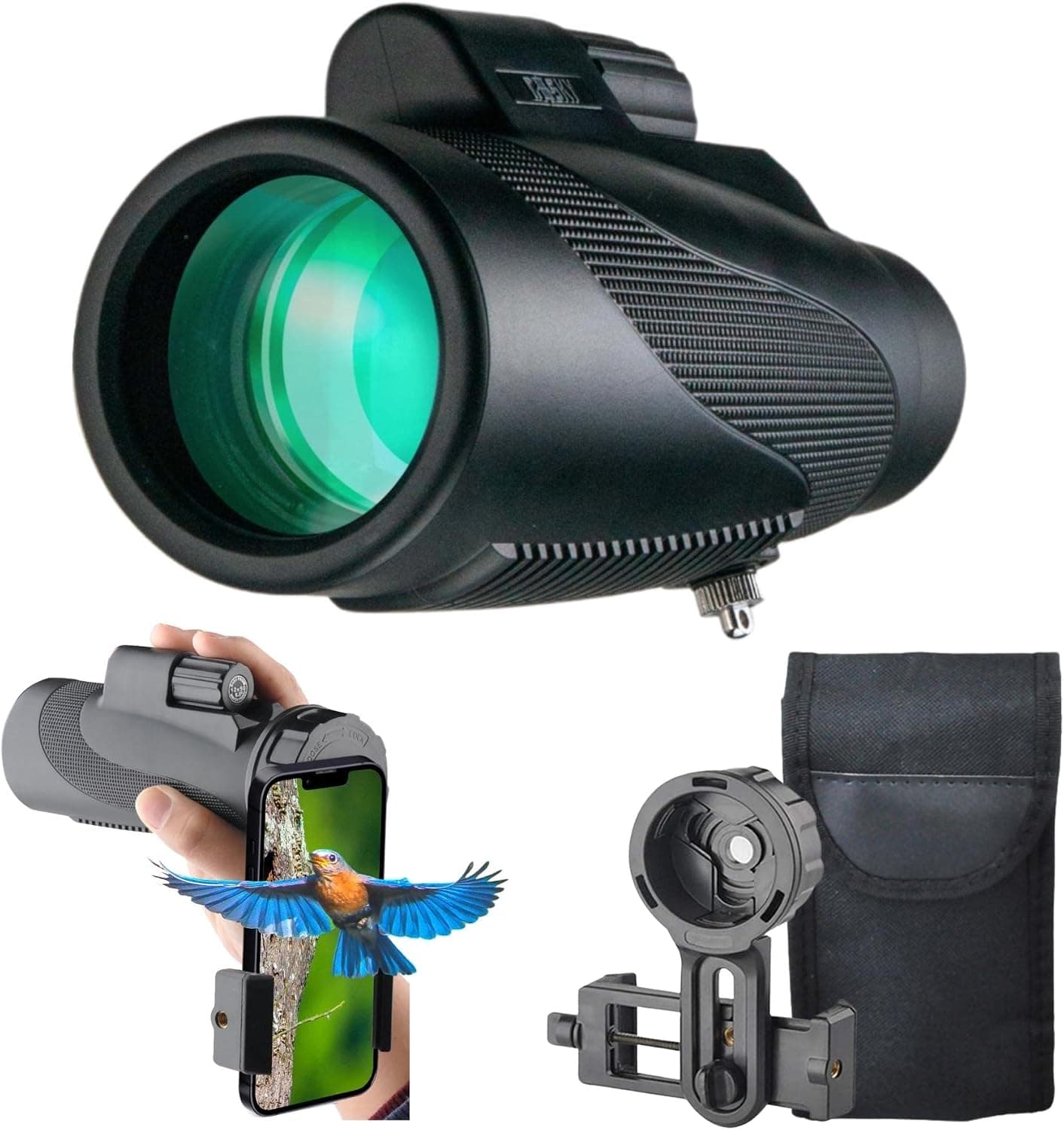 Gosky 12x50 Monocular Telescope with Smartphone Holder, Waterproof Fog-Proof Shockproof BAK-4 Prism FMC