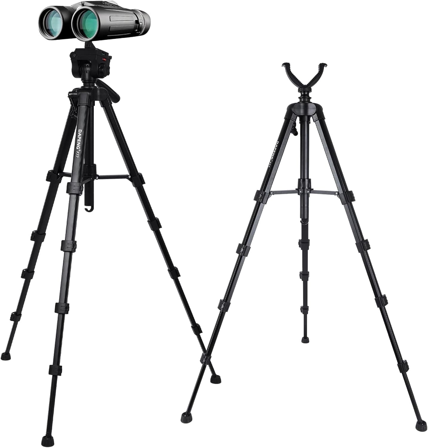 DAPENG 74 inch Binocular Tripod with Adapter Shooting Hunting Rest V Yoke Stand for Astronomy