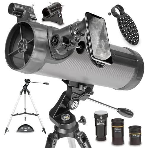 National Geographic 114mm Reflector Telescope with Eyepieces Mount Smartphone Adapter for Astronomy Astrophotography