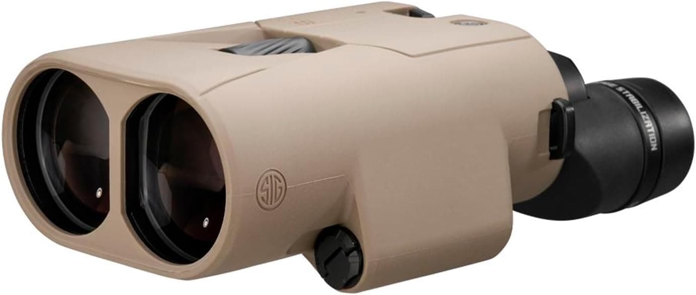 SIG SAUER ZULU6 HDX PRO 16x50mm Waterproof Fogproof Image Stabilized Hunting Binoculars, FDE, Multicoated