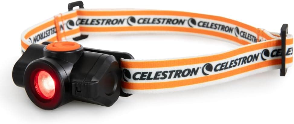 Celestron Night Vision Headlamp, Multiple Light Modes, SOS Setting, Astronomy Camping, 100 Hours