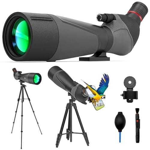 20-60x85 Spotting Scope with Full Size Tripod for Birding & Wildlife Falcon | With Phone Adapter and Cleaning Kit, 101-48 ft/1,000 yd FOV, BAK4, FMC, Waterproof & Fogproof, Fine Focus Control for Hunting