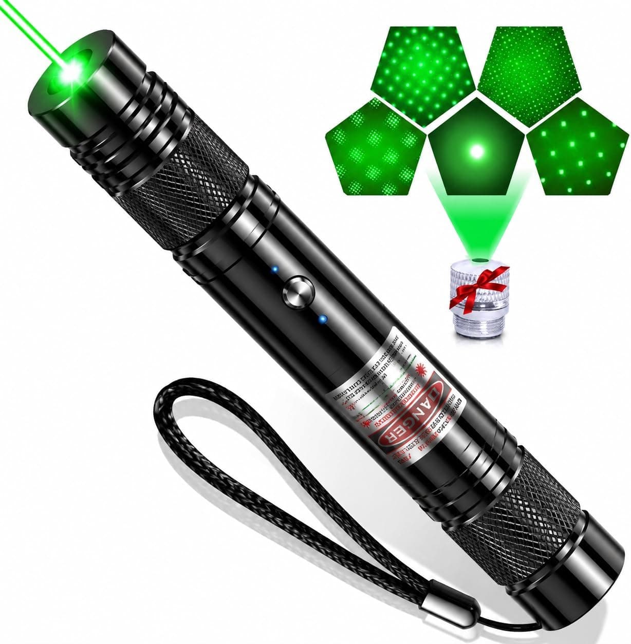 Rechargeable Green Laser Pointer High Power Long Range Pen for Astronomy Architecture Outdoor Adventures