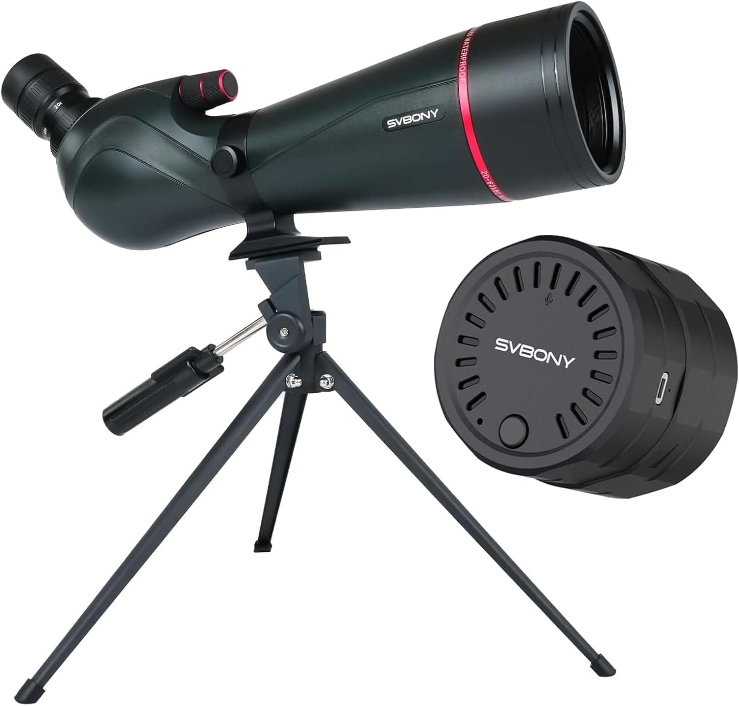 SVBONY SV406 20-60x80 Spotting Scope with SC002 WiFi Eyepiece, HD BAK4 Prism, Waterproof & Fogproof