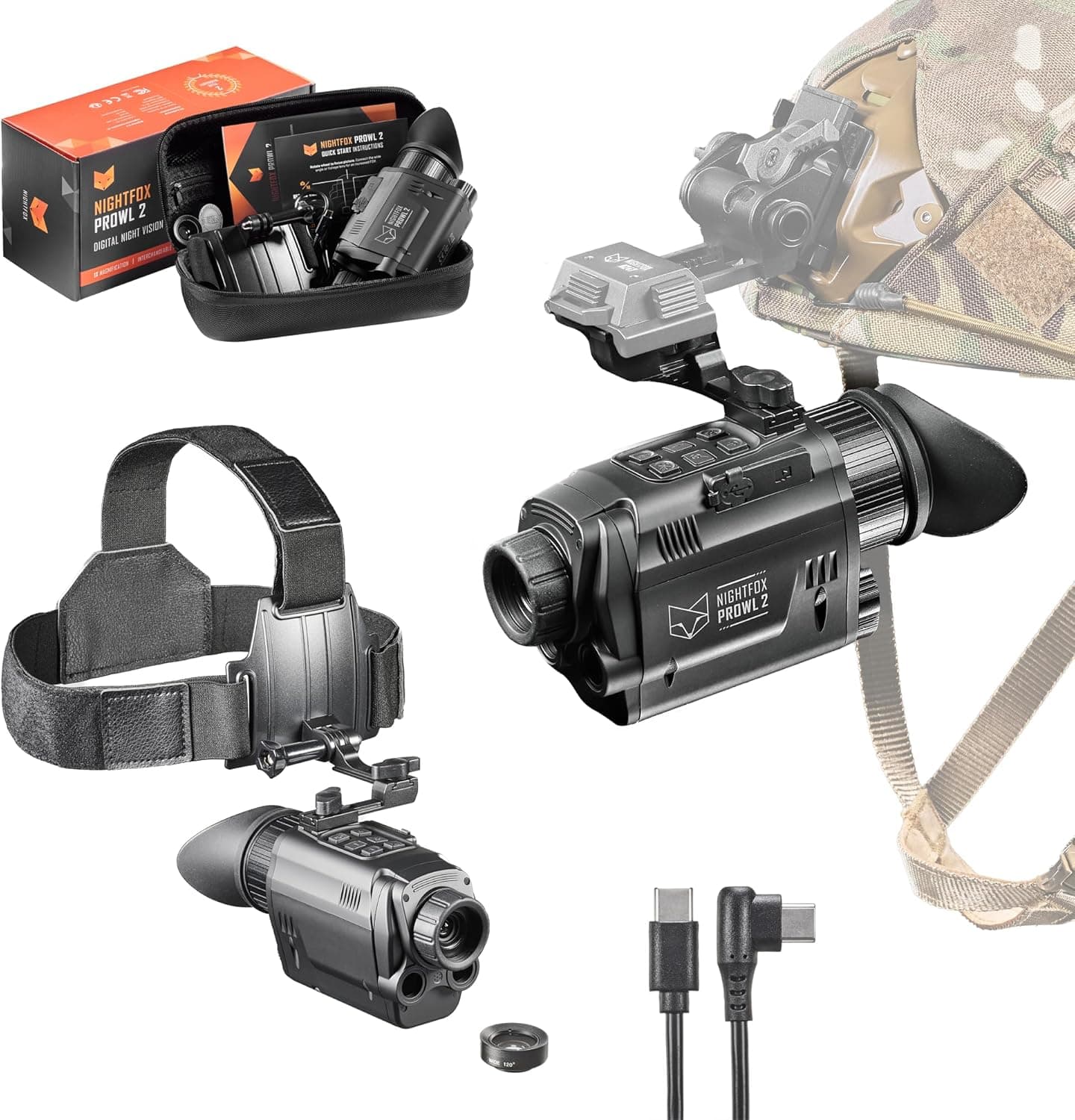 Nightfox Prowl 2 Infrared Night Vision Monocular Wide Angle 940nm IR 32GB IP65 Waterproof