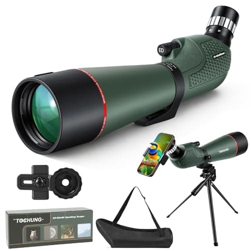 TOCHUNG 20-60x80 HD Spotting Scope, Waterproof High-Powered Telescope | Designed for Long-Distance Birdwatching, Target Shooting, Astronomy | Included Phone Adapter & Tripod & Carry Bag