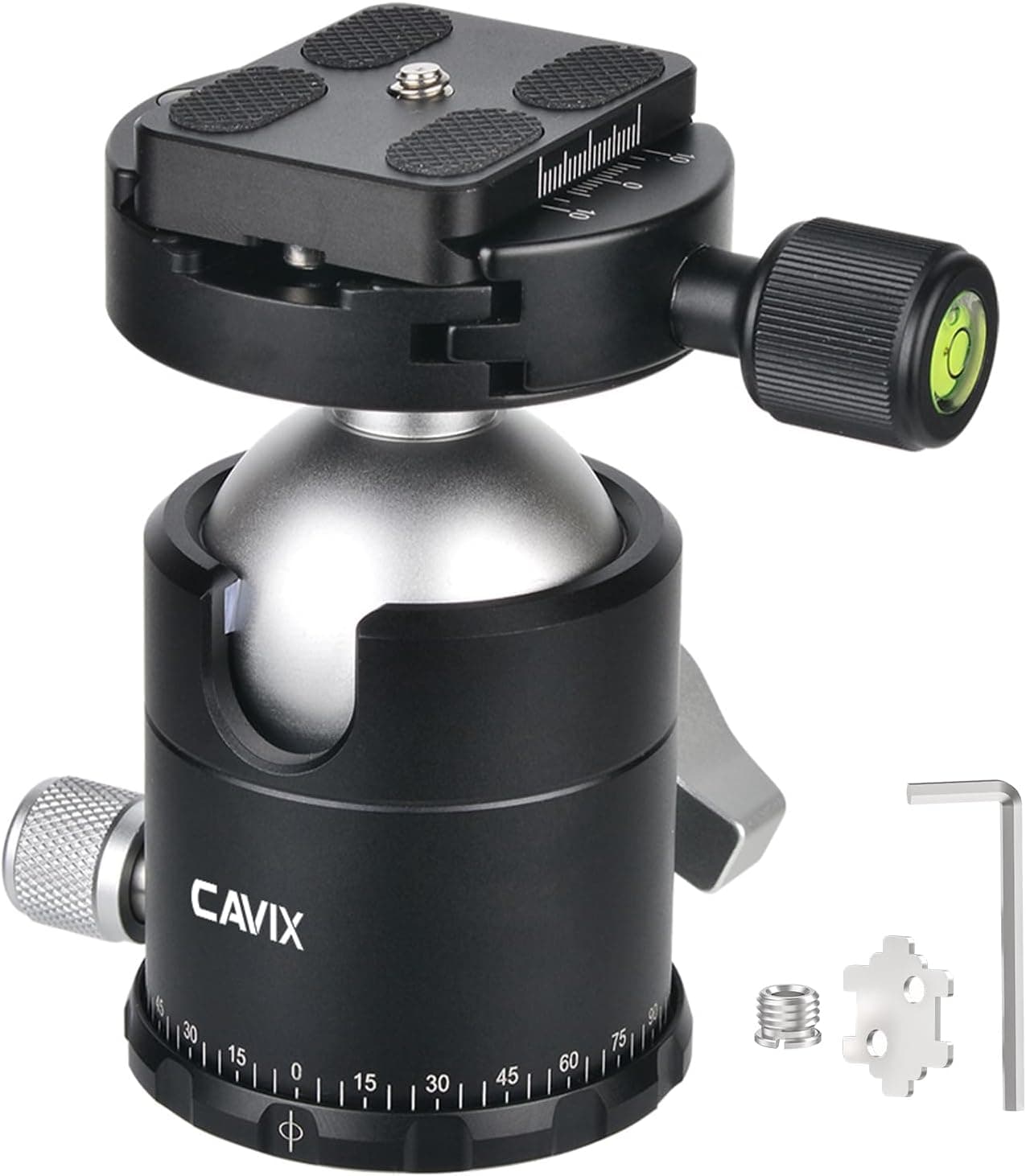 CAVIX 360 Panoramic Ball Head Tripod Head 44mm Metal with 1/4 inch Arca-Swiss QR Plate 39.7 lb