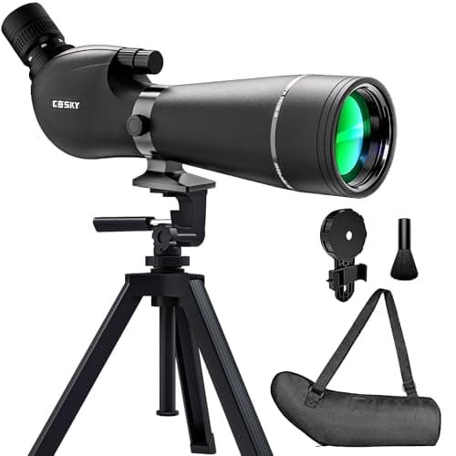 Gosky Advanced HD 20-60x80 Spotting Scope with Tripod for Bird Watching | Spotter Scope with Phone Adapter for Target Shooting, Wildlife Observing Hiking, Portable with Carrying Bag and Cleaning Kits