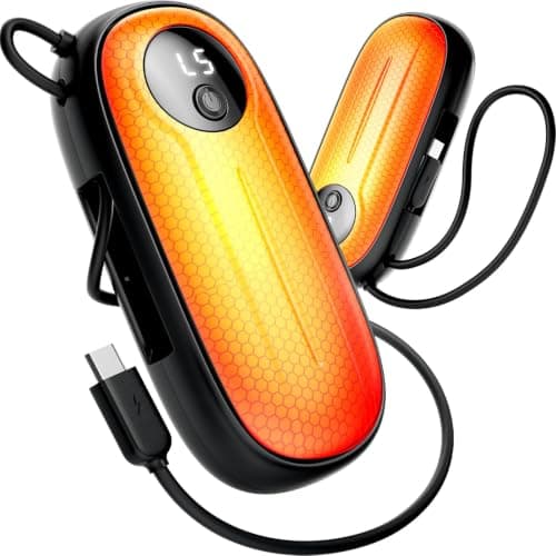 Rechargeable Hand Warmers 2 Pack, 8000mAh Dual-Sided Electric Pocket Heater, 5 Heating Levels, Full-Palm Fast Heating Up to 24H, LED Display, Gifts for Men Women