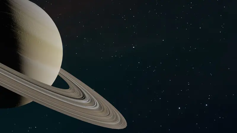 Stunning visual of Saturn and its iconic rings against the backdrop of space